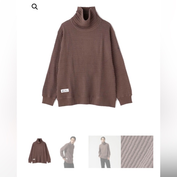 Manastash Mens Brown Snnuggle Thermal Bulky Neck Ribbed Sweater Small - Picture 9 of 12